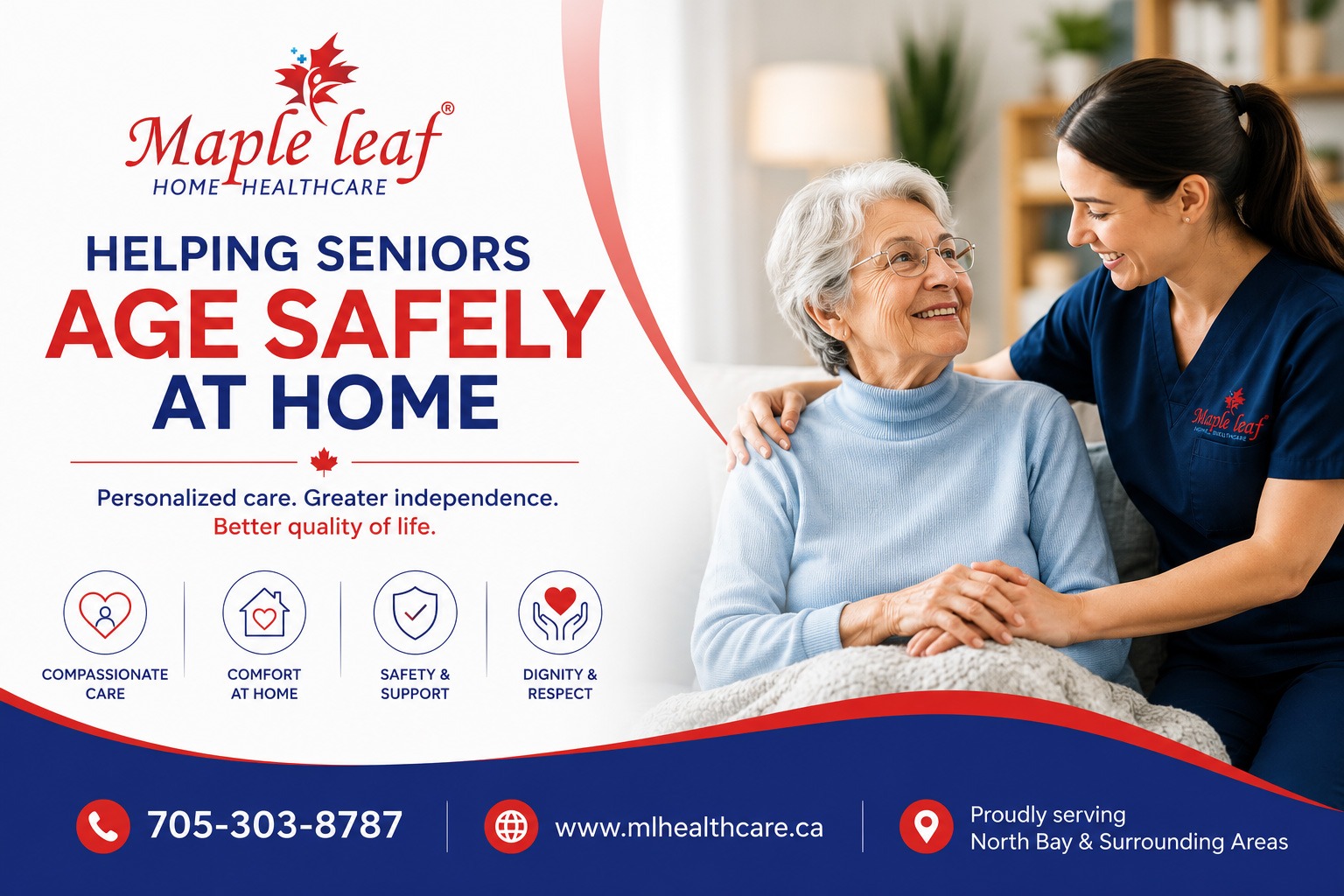 Helping Seniors Age Safely at Home – Maple Leaf Home Healthcare personalized in home care services in North Bay, Ontario